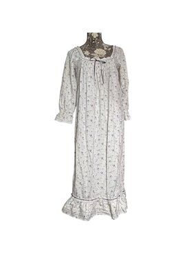 The 1 for U Martha Victorian Floral Prairie Nightgown w/ Lace Ribbon Womens XS